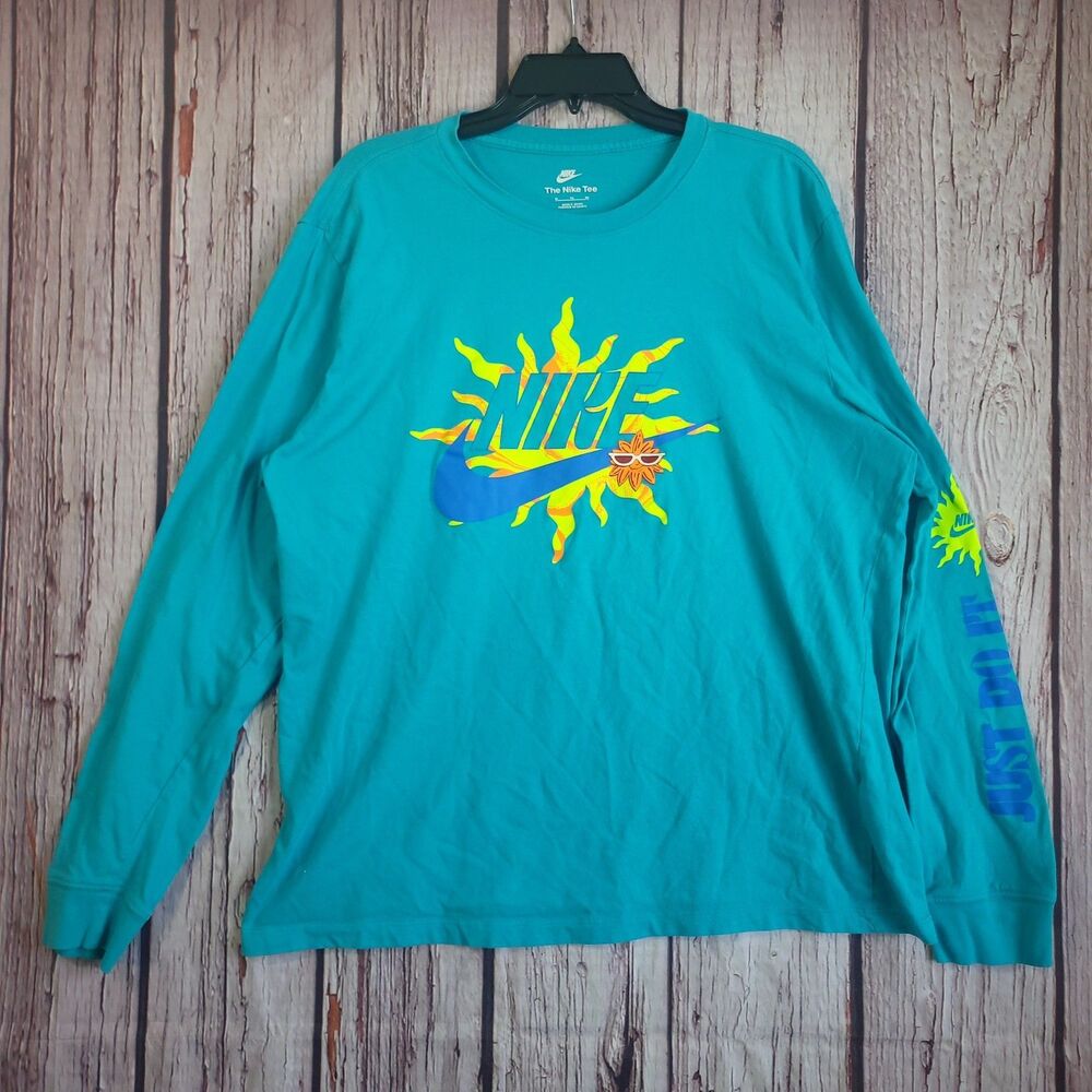 T-Shirt Nike Tee Sun XL Long Sleeve Just Do It Sleeve Hit Teal Mens
